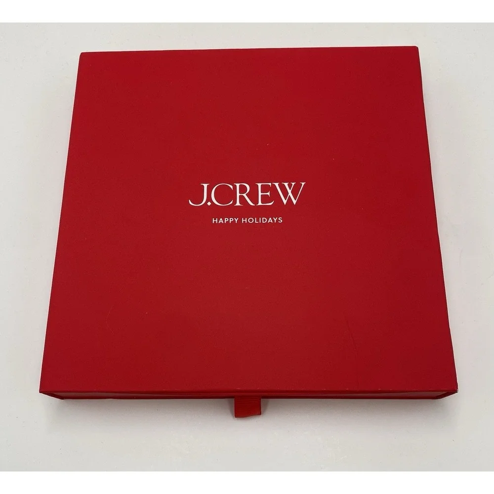 J Crew Happy Holidays Set Of Four Embroidered‎ Cocktail Napkins